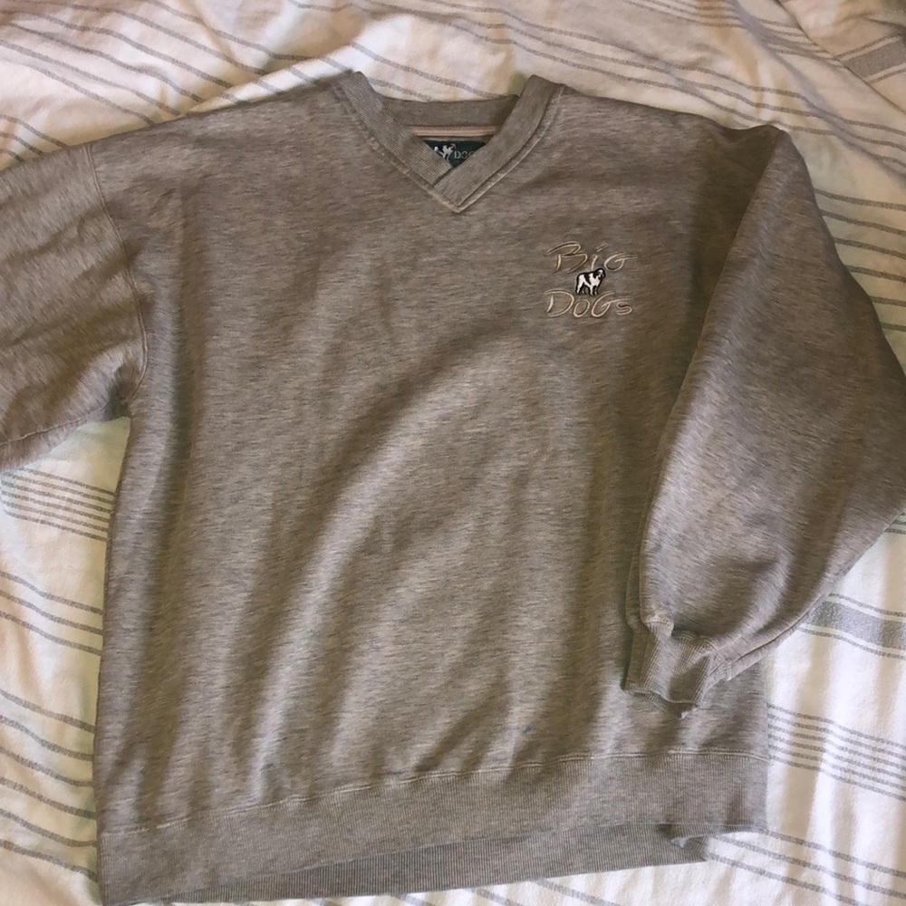 Vintage Big Dogs V-Neck Crewneck Sweatshirt